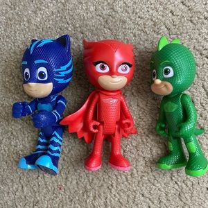 PJ Masks Talking Action Figure 6" Lot of 3 Catboy Owlette Gecko Just Play Toy